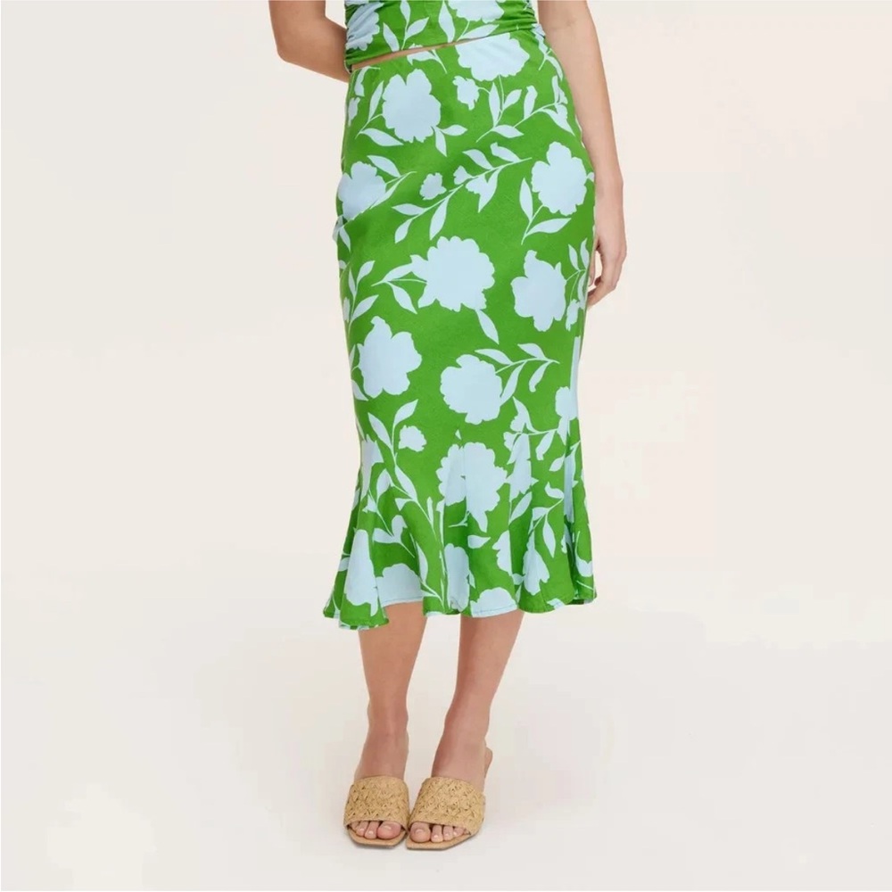 S - Kate spade x target classic linen fit and flare green Midi Skirt